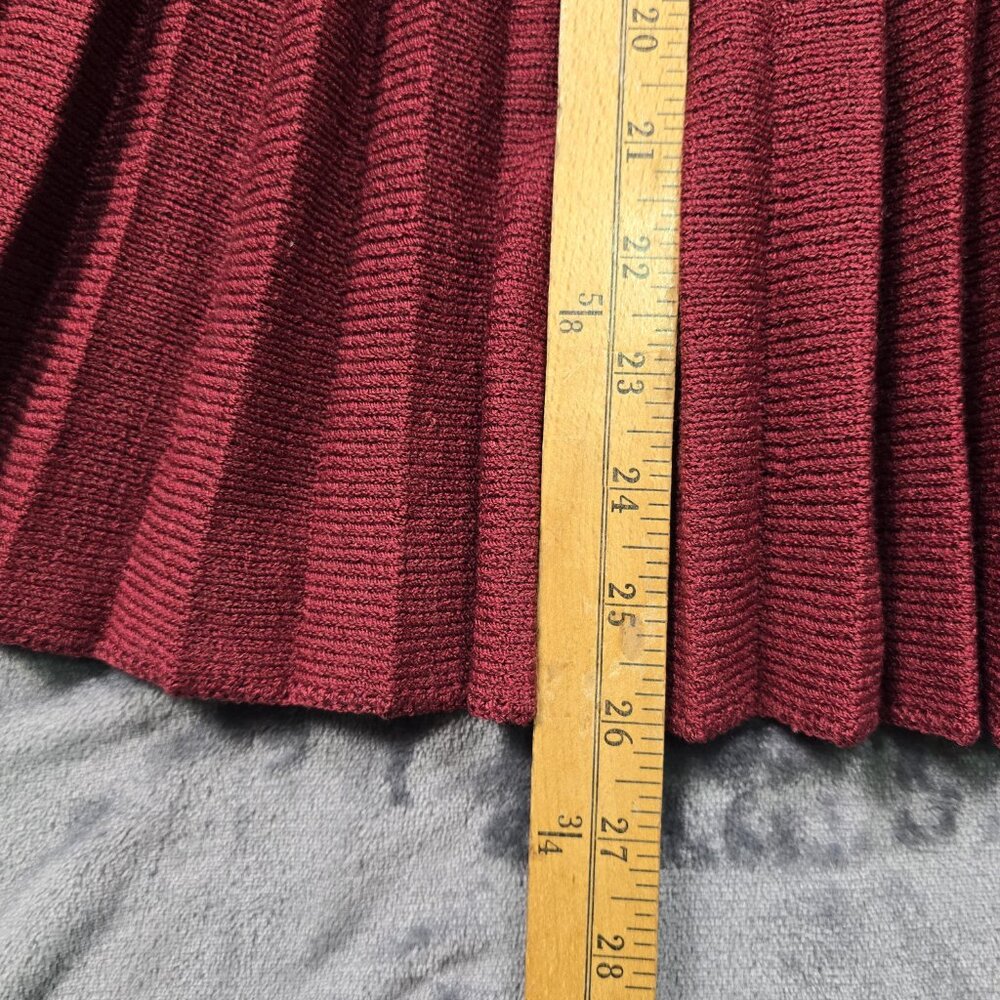St. John Vintage Red Knit Sweater Pleated Skirt Set Medium - Picture 12 of 16